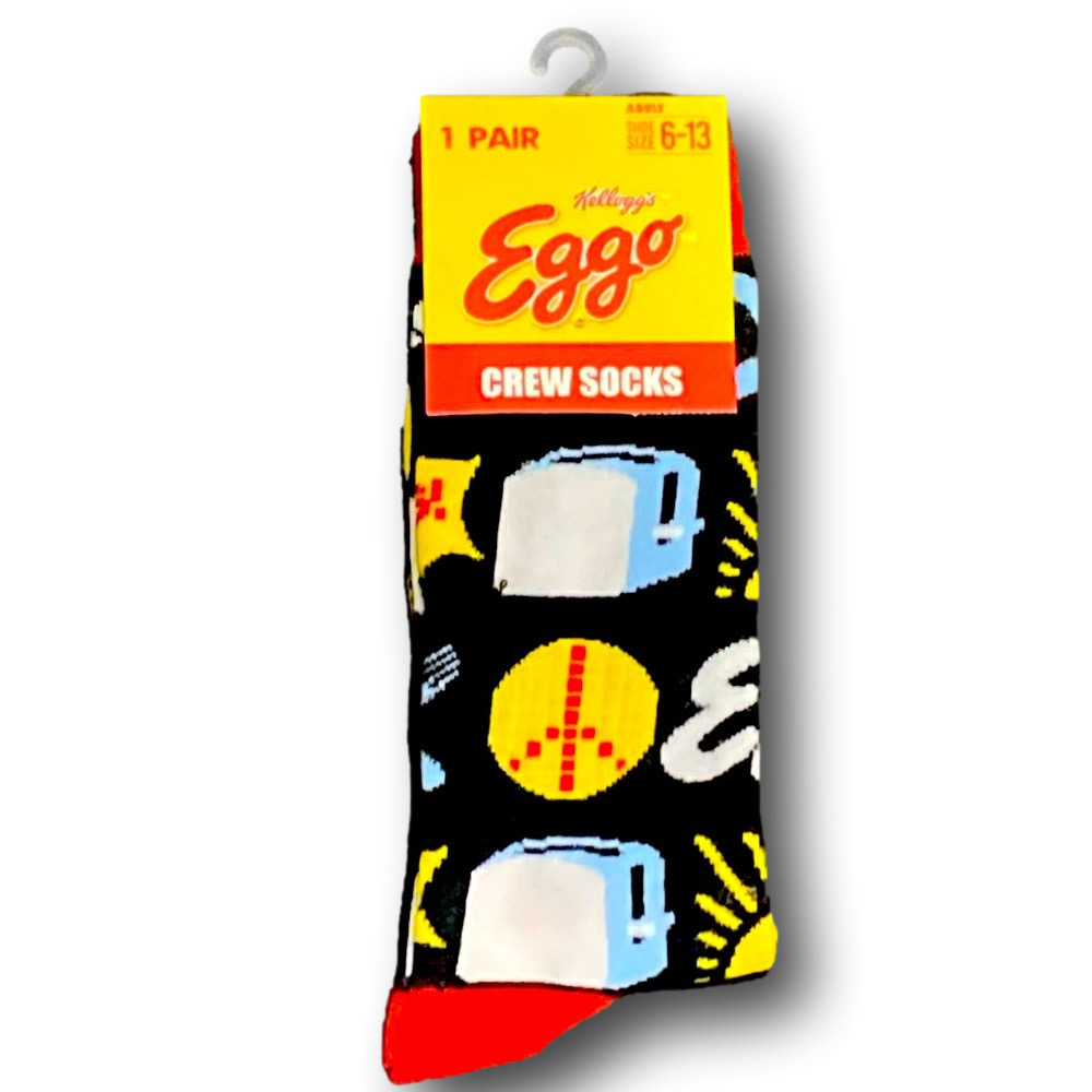 3/$20 Eggo Waffles, Toasters & Sunshine Funny Novelty Crew Socks - NWT
